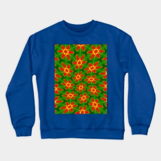 Red Blossom Pattern Crewneck Sweatshirt